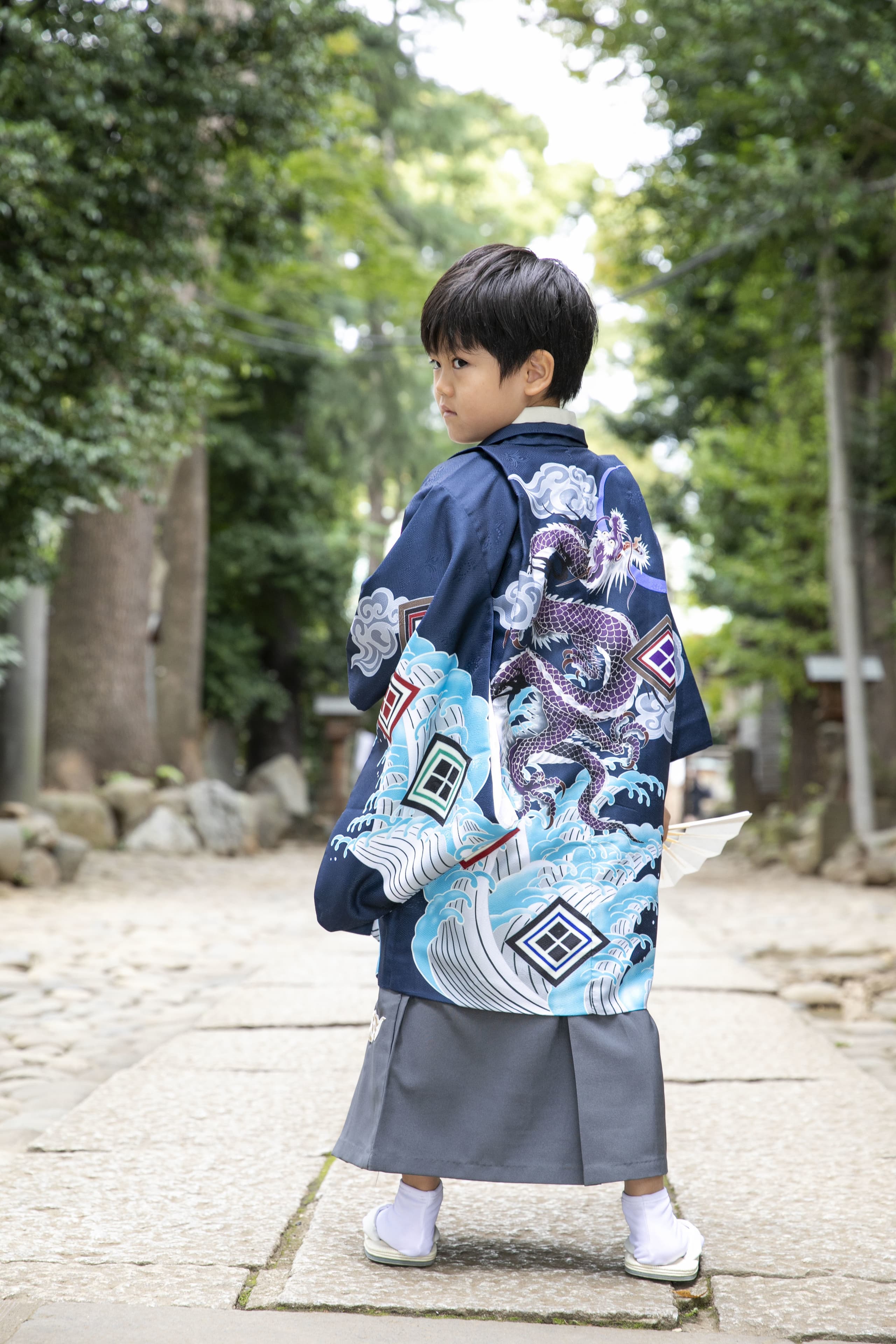 代々木八幡宮の七五三、5歳の男の子