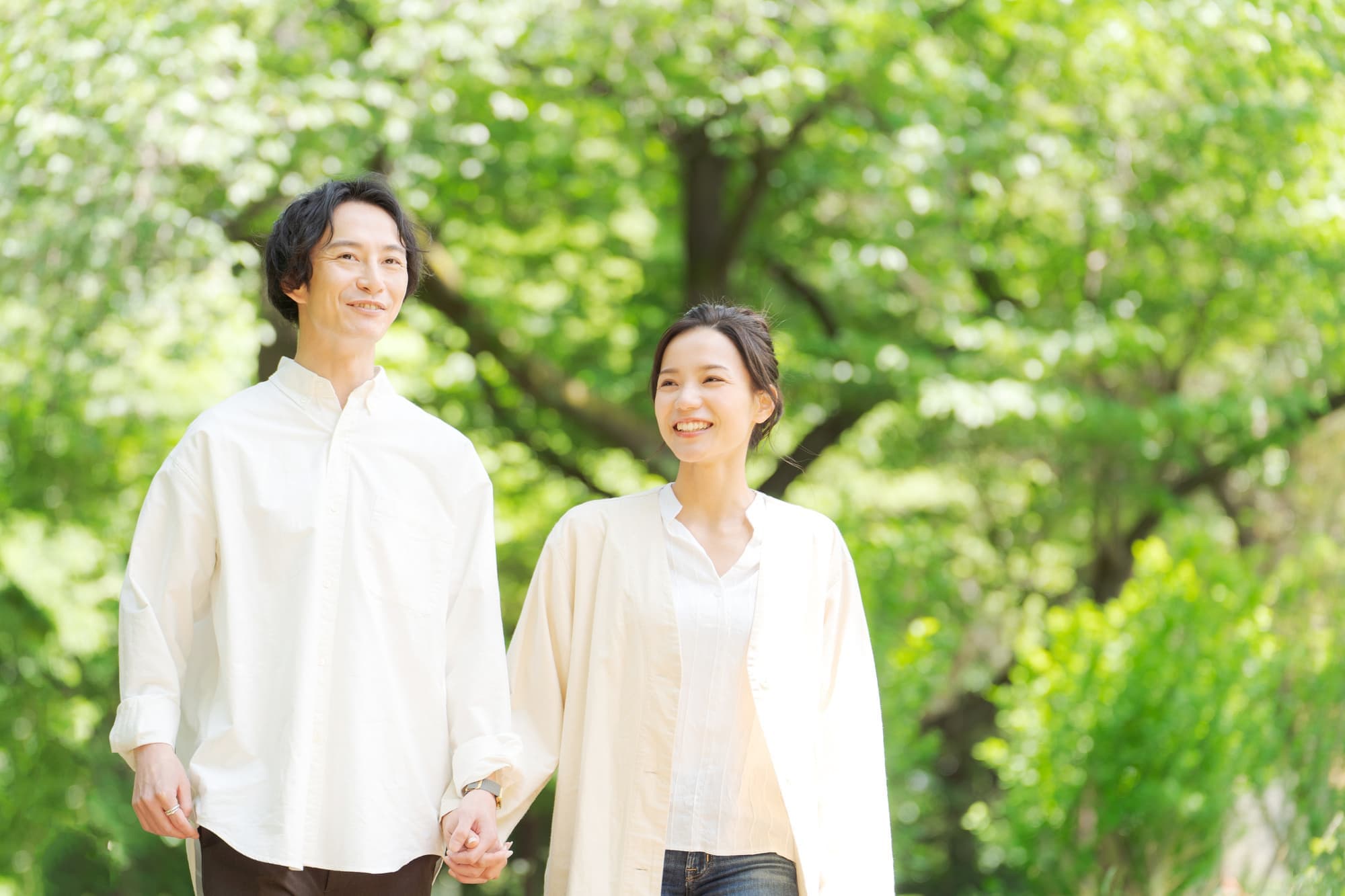 代々木公園の結婚記念写真、銀婚式、金婚式